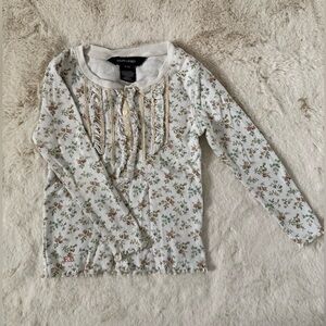 Ralph Lauren Kids Long Sleeve Floral Tee - Cream